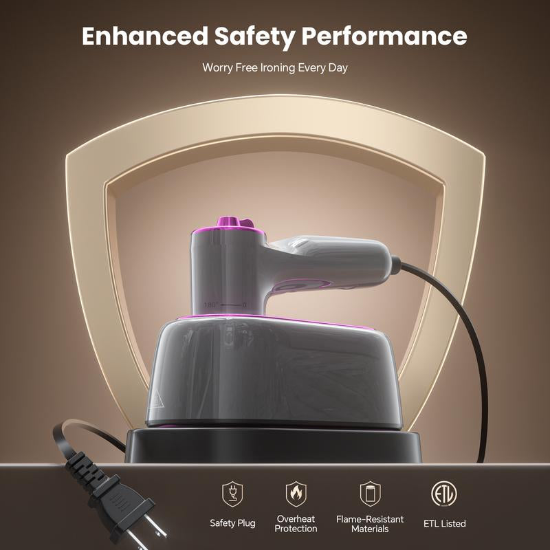 GREENYEE Travel Must-Have & Fits Carry-On | Foldable Iron | Powerful 2-In-1 Dry & Steam, 5S Fast Heat & 180Β° Rotatable