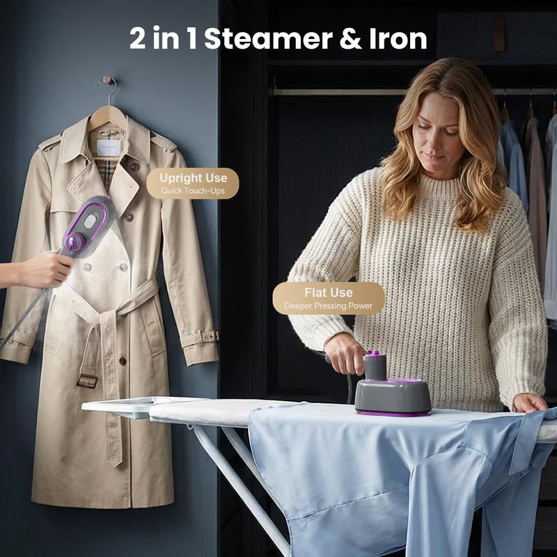 GREENYEE Travel Must-Have & Fits Carry-On | Foldable Iron | Powerful 2-In-1 Dry & Steam, 5S Fast Heat & 180° Rotatable