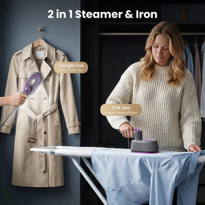 GREENYEE Travel Must-Have & Fits Carry-On | Foldable Iron | Powerful 2-In-1 Dry & Steam, 5S Fast Heat & 180° Rotatable