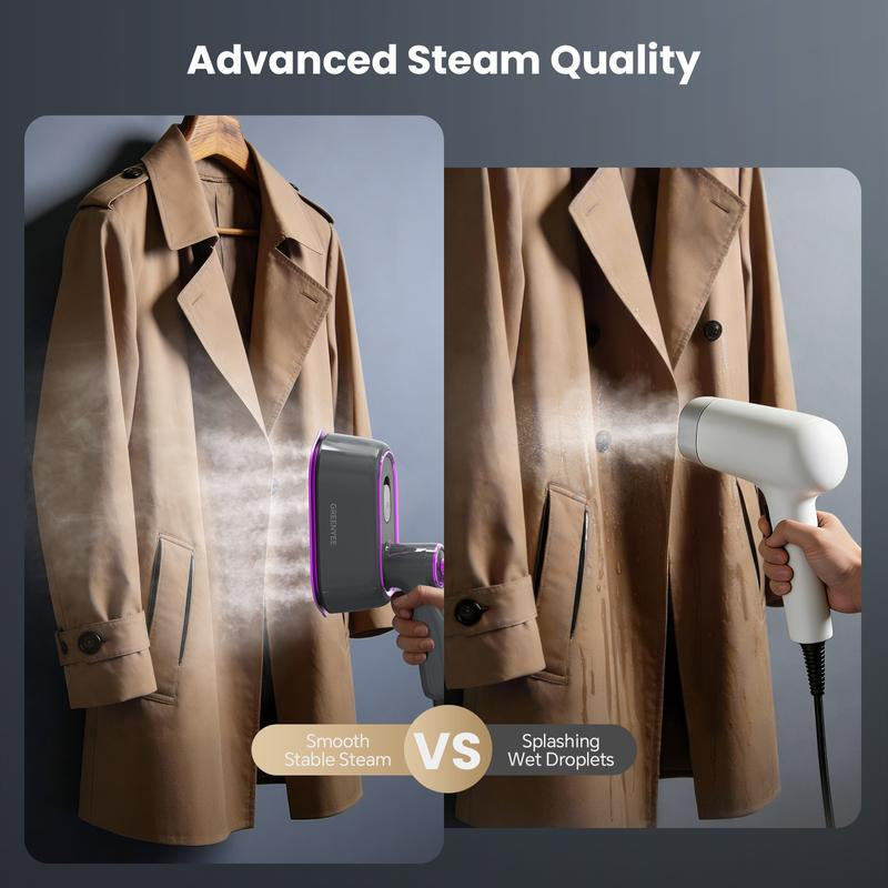 GREENYEE Travel Must-Have & Fits Carry-On | Foldable Iron | Powerful 2-In-1 Dry & Steam, 5S Fast Heat & 180° Rotatable