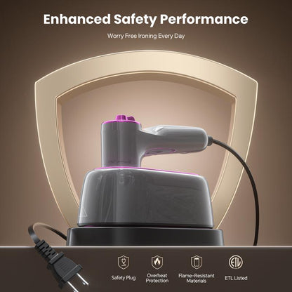 GREENYEE Travel Must-Have & Fits Carry-On | Foldable Iron | Powerful 2-In-1 Dry & Steam, 5S Fast Heat & 180° Rotatable